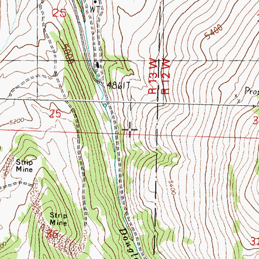 Topographic Map of SE Section 12 Mine, MT