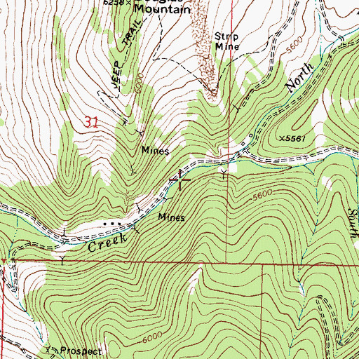Topographic Map of NE Section 7 Mine, MT