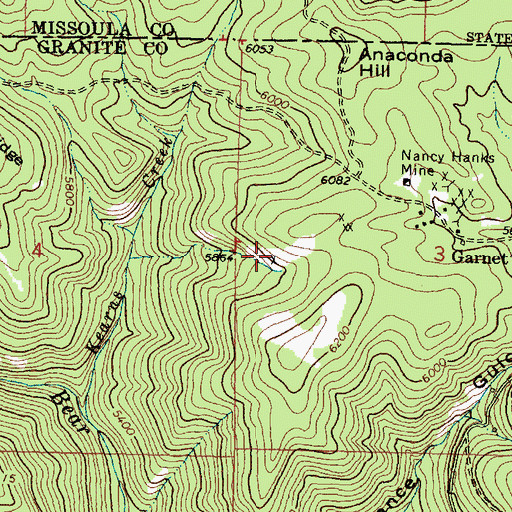 Topographic Map of Cascade Mine, MT