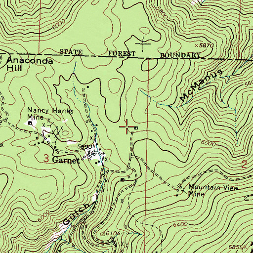Topographic Map of Sierra Mine, MT