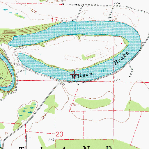 Topographic Map of Wilson Brake Reservoir, AR