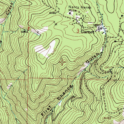 Topographic Map of Free Coin - Redcloud Mill Mine, MT