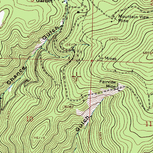 Topographic Map of Berlene Mine, MT