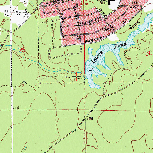 Topographic Map of Lucas Pond Dam, AR