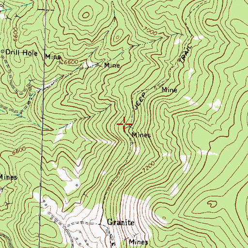 Topographic Map of Lamont Mine, MT