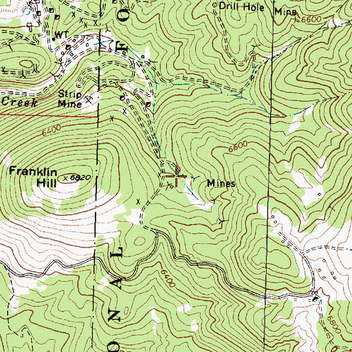 Topographic Map of Young America Mine, MT