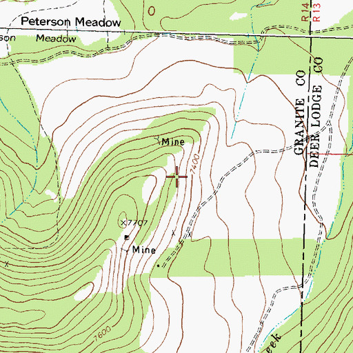 Topographic Map of Minnie Lee Mine, MT