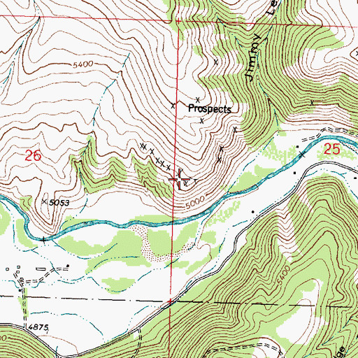 Topographic Map of NW SW Section 25 Mine, MT