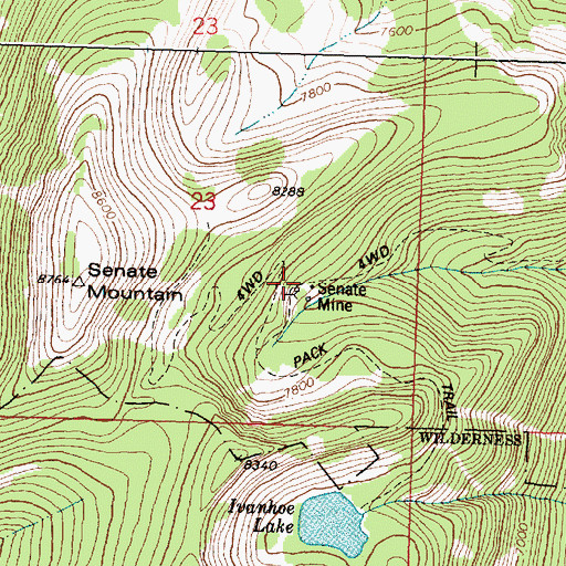 Topographic Map of Senate Mine, MT
