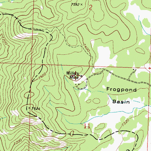 Topographic Map of Miller Mine, MT