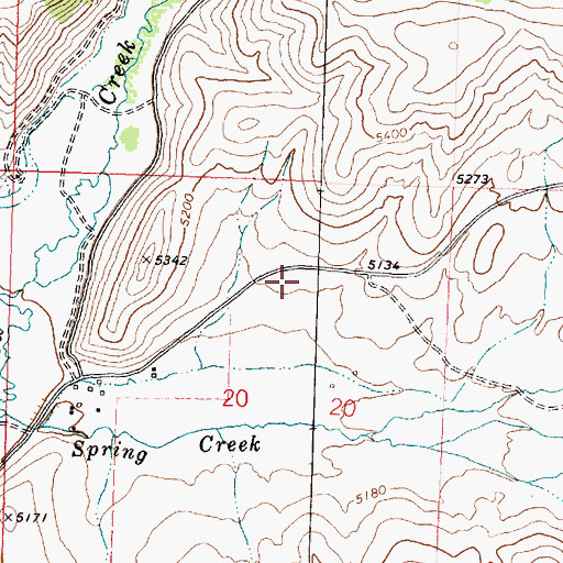Topographic Map of NW NE Section 20 Mine, MT