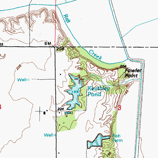 Topographic Map of Keathley Pond Dam, AR