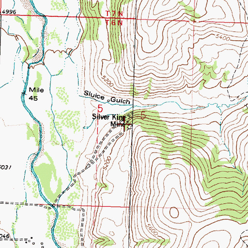 Topographic Map of Silver King Mine, MT