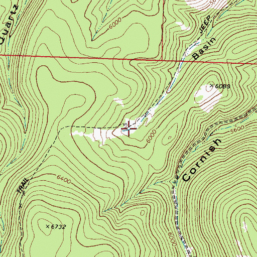Topographic Map of Basin Gulch Placer Mine, MT