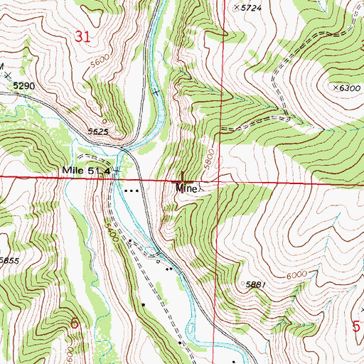 Topographic Map of NE NE Section 6 Mine, MT