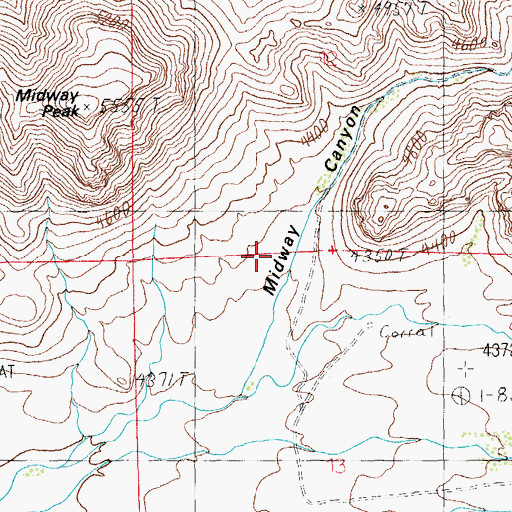 Topographic Map of Midway Canyon, AZ