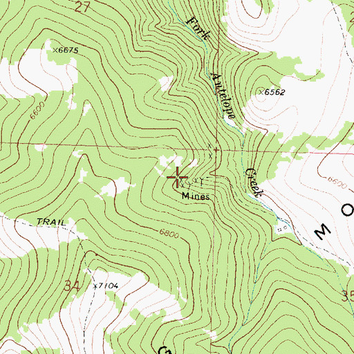 Topographic Map of Ant Mine, MT