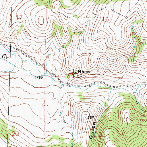 Topographic Map of Shakesphere Mine, MT