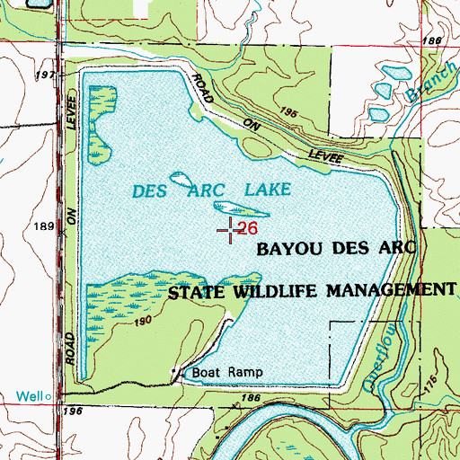 Topographic Map of Lake Des Arc, AR