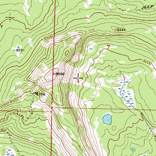Topographic Map of Nut Pine Mine, MT
