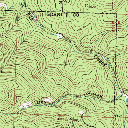Topographic Map of Dandy Mine, MT