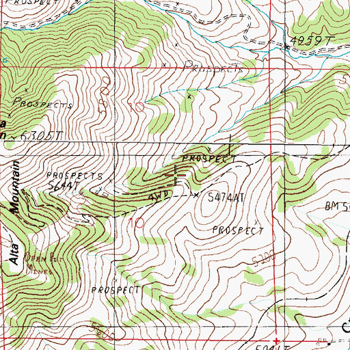 Topographic Map of Alta Mine, MT