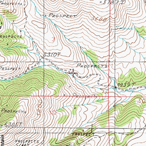 Topographic Map of Bertha Mine, MT
