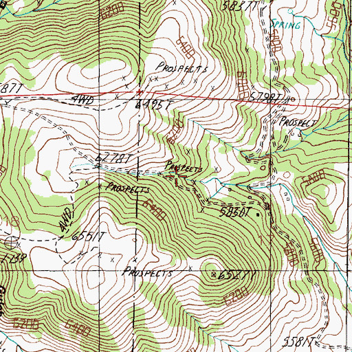 Topographic Map of Washington Mine, MT