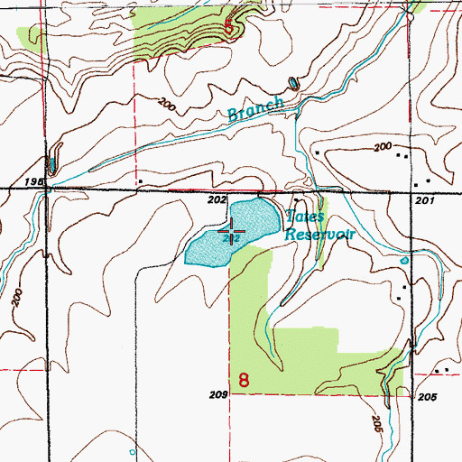 Topographic Map of Tates Reservoir, AR