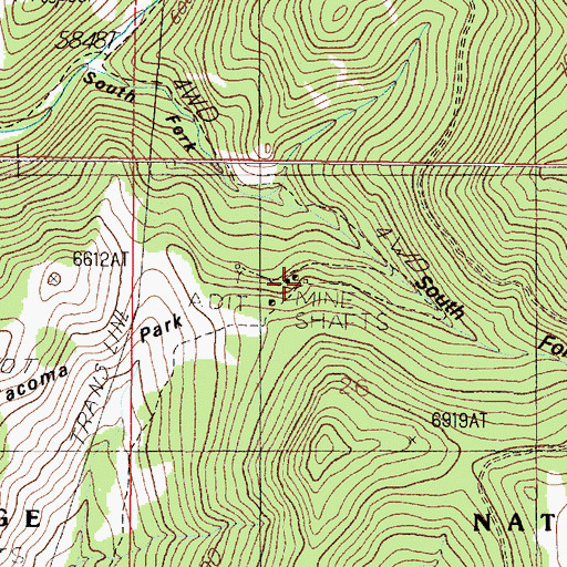 Topographic Map of Elkhorn Queen Mine, MT