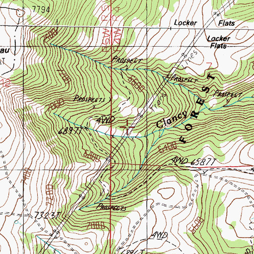 Topographic Map of Crawley Camp Mine, MT
