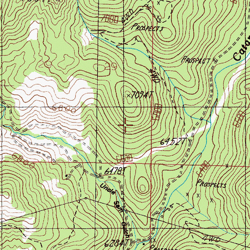 Topographic Map of Hattie Ferguson Mine, MT