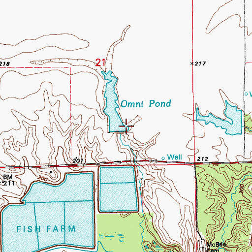 Topographic Map of Omni Corporation Pond Dam, AR
