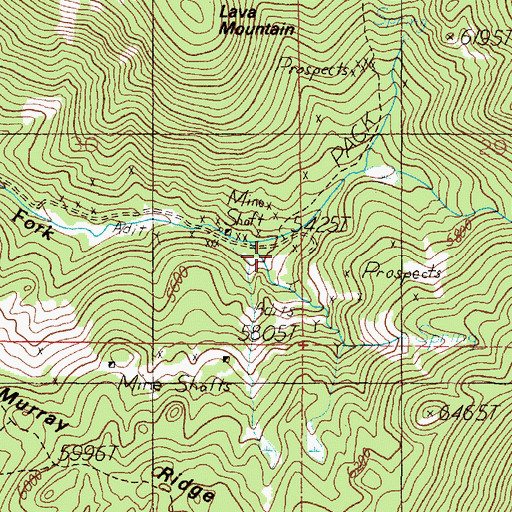 Topographic Map of Mid Fork Warm Springs Mine, MT