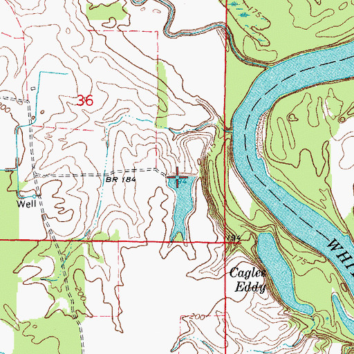 Topographic Map of Eddy Lake Dam, AR