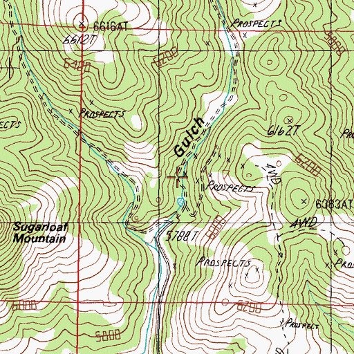 Topographic Map of Baltimore Mine, MT