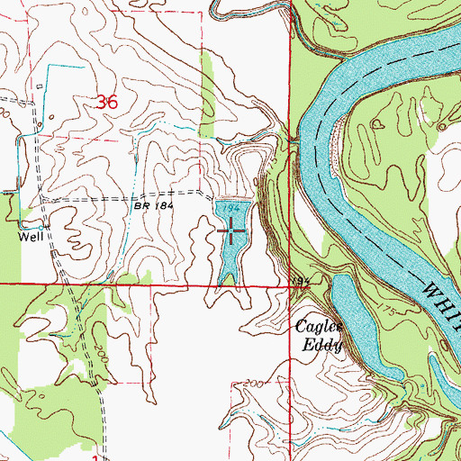 Topographic Map of Eddy Lake, AR