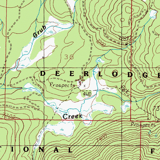 Topographic Map of Buckeye Mine, MT