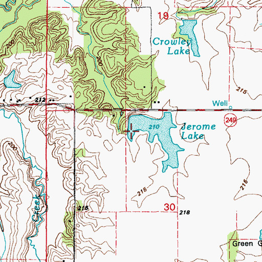 Topographic Map of Jerome Lake Dam, AR