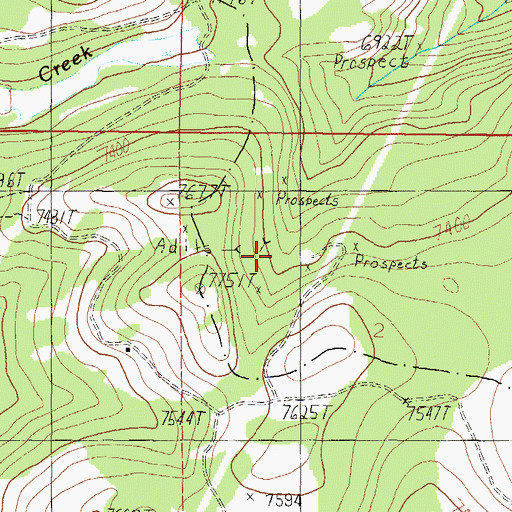 Topographic Map of Argentine Mine, MT