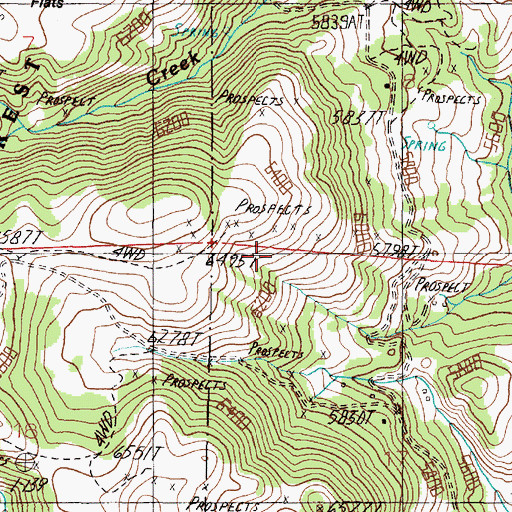 Topographic Map of Minah Mine, MT
