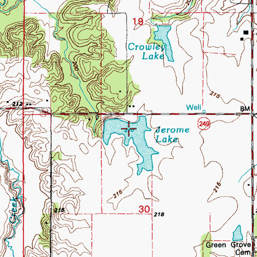 Topographic Map of Jerome Lake, AR