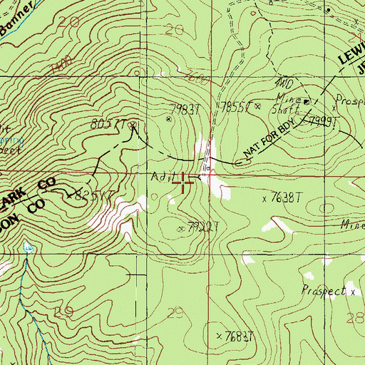 Topographic Map of Crescent Mine, MT