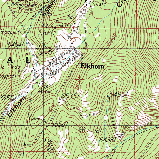 Topographic Map of Luxanburgh Mine, MT