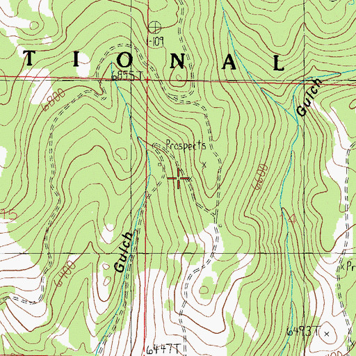 Topographic Map of Boyle Gulch Mine, MT