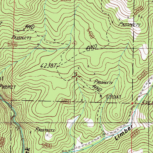Topographic Map of Boston Mine, MT