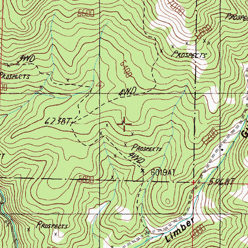 Topographic Map of Buckeye Mine, MT