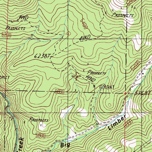 Topographic Map of New Cottage Mine, MT