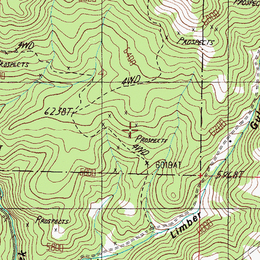 Topographic Map of Deer Lodge Mine, MT
