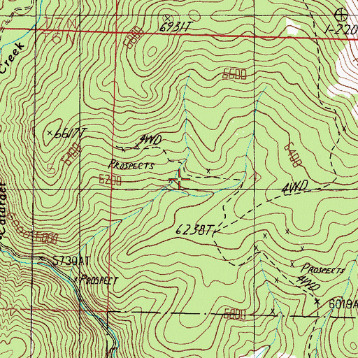Topographic Map of Mineapolis Mine, MT